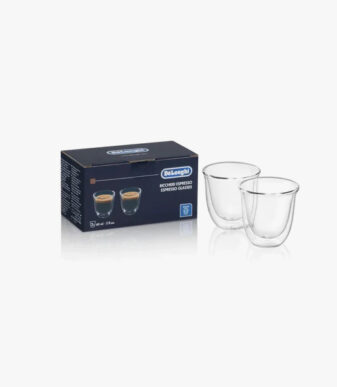 De'Longhi Espresso Cups Double Wall Thermal Glasses, 2oz, Set of 2