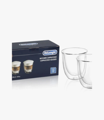 Cappuccino Cups, Double Wall Thermal Glasses, 6 oz, Set of 2